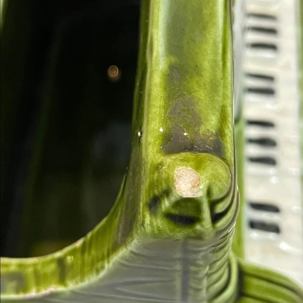 Vintage Green Piano Planter Music Box Ceramic Wood Grain Player Piano - Picture 9 of 11